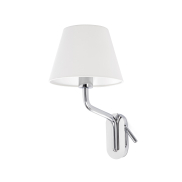 Faro Eterna Left - applique murale - 21,5 x 20 x 16 cm - 1W LED inclus - blanc et chrome