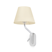 Faro Eterna Right - applique murale - 21,5 x 20 x 16 cm - 1W LED inclus - beige et chrome