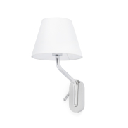 Faro Eterna Right - applique murale - 21,5 x 20 x 16 cm - 1W LED inclus - blanc et chrome