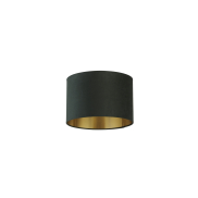 Searchlight Drum Shade - abat-jour - Ø 30 x 20 cm - vert foncé et or brossé