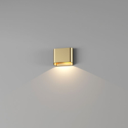 Artdelight Diaz 1L - applique murale - 14,5 x 12 x 3,8 cm - 6W LED inclus - IP54 - doré brossé