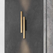 Nova Luce Paron - applique murale - 5,5 x 38 x 7 cm - 15W LED inclus - noir sablé et or