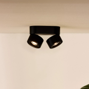 Lucide Yumiko - spot en saillie 2L - 16,1 x 7,8 x 8,2 cm - 2 x 8W LED dimmable inclus - noir