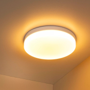 Lucide Biskit - plafonnier avec détecteur de mouvement - Ø 40 x 7,5 cm - 36W LED inclus - IP44 - blanc