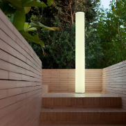 New Garden Fity 160 - lampadaire rechargeable avec panneau solaire - Ø 19 x 160 cm - 17W LED dimmable inclus - IP54 - blanc