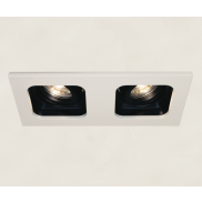 Artdelight Moggio - spot encastrable - 200 x 100 mm, 2x Ø 89 mm encastrable - blanc/noir