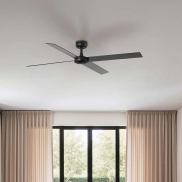 Faro Rudder L 4 - ventilateur de plafond - Ø 132 cm - noir mat et noyer foncé