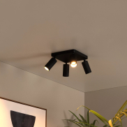 Lucide Clubs - spot en saillie - 24 x 24 x 14,9 cm - noir
