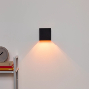Lucide Xio - applique murale avec 2 faisceaux lumineux réglables - 9,7 x 9,7 x 9,7 cm - 4W LED dimmable inclus - noir