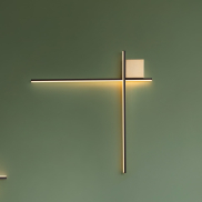 Nova Luce Cross - applique murale - 80 x 80 x 4 cm - 20W LED inclus - or brossé et noir sablé