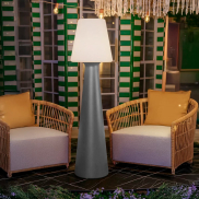 New Garden Lola 165 Pop - lampadaire avec source lumineuse rechargeable - Ø 45 x 165 cm - RGB + blanc 10W LED inclus - dimmable avec télécommande - IP54 - gris cément