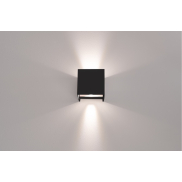 Century Italia Appalque - Applique d'extérieur avec 2 faisceaux lumineux réglables - 12 x 12 x 12 cm - 20W LED inclus - couleur de lumière réglable - IP65 - noir