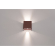Century Italia Appalque - Applique d'extérieur avec 2 faisceaux lumineux réglables - 12 x 12 x 12 cm - 20W LED inclus - couleur de lumière réglable - IP65 - brun