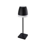 Nova Luce Colt - lampe de table extérieure à piles - Ø 11 x 38 cm - 1W LED dimmable inclus - IP44 - noir sable