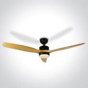 ONE Light Black Body - ventilateur de plafond avec lumière et télécommande - Ø 132 x 37 cm - 22W LED inclus - noir