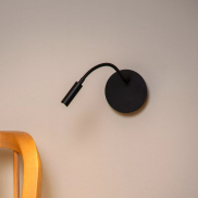 Lucide Jolijn - applique murale avec bras de lecture flexible - rechargeable via câble USB - Ø 11 x 3,2 cm - 2W led inclus - noir