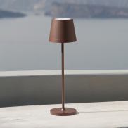 Nova Luce Seina - lampe de table rechargeable - Ø 11,4 x 39,5 cm - 2W dimmable LED inclus - IP54 - corten