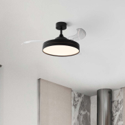 Nova Luce Nevma - ventilateur de plafond avec lumière et télécommande - Ø 107 x 49 cm - 36W LED inclus - noir mat