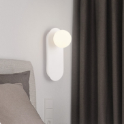 Nova Luce Blob - applique murale - 12 x 30 x 13 cm - blanc sablé et verre opale
