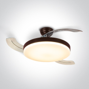 ONE Light Transparent Blades - ventilateur de plafond avec lumière et télécommande - Ø 105 x 33 cm - 32W LED inclus - marron