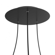 Creative Cables - Rose-One Rosace de plafond ronde pour 3 points lumineux en triangle - Ø 40 x 3,5 cm - noir