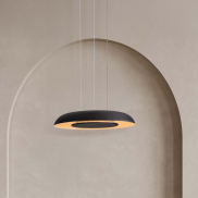 Nova Luce Epos - lampe suspendue - Ø 40 x 145 cm - 24W dimmable LED inclus - noir sablé et blanc