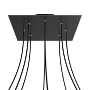 Creative Cables - Rose-One Rosace de plafond carrée pour 8 points lumineux - 40 x 40 x 3,5 cm - noir