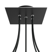 Creative Cables - Rose-One Rosace de plafond carrée pour 5 points lumineux - 20 x 20 x 3,5 cm - noir