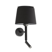 Faro Savoy - applique murale avec interrupteur - 23 x 26,5 x 49,9 cm - 3W LED inclus - noir mat