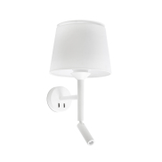 Faro Savoy - applique murale avec interrupteur - 23 x 26,5 x 49,9 cm - 3W LED inclus - blanc mat