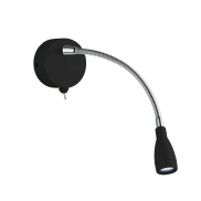 Searchlight Flexy - applique murale avec interrupteur - 7 x 29 cm - 1W LED inclus - chrome et noir