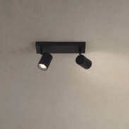 Nova Luce Alma - spot en saillie 2L - 37 x 13 x 12 cm - IP44 - noir sablé