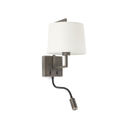 Faro Frame - applique murale avec interrupteur - 21,5 x 28 x 17,6 cm - 3W LED inclus - blanc et vieil or