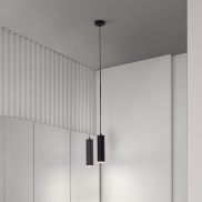 Nova Luce Mao - lampe suspendue - Ø 5,5 x 200 cm - IP44 - noir sablé