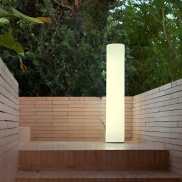 New Garden Fity 100 Battery - lampadaire d'extérieur rechargeable par panneau solaire et avec télécommande - Ø 19 x 100 cm - 10W RGB LED inclus - IP65 - blanc