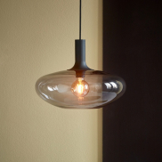 Nordlux Alton - lampe suspendue - Ø 35 x 330 cm - noir et verre fumé