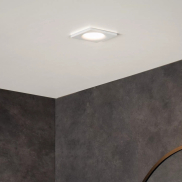 Lucide Ziva - spot encastré - 85 x 85 mm, Ø 75 mm à encastrer - IP44 - blanc