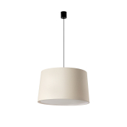 Faro Windsor S - lampe suspendue - Ø 64 x 37,5 cm - noir mat et lino