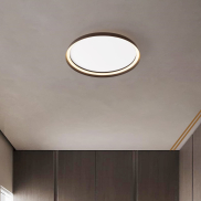 Nova Luce Ormi - plafonnier - Ø 60 x 7 cm - 48W dimmable LED inclus - brun café brossé
