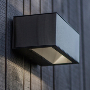 Lutec Gemini - applique murale extérieure - 14 x 9 x 6 cm - 10,5W LED inclus - IP54 - acier inoxydable