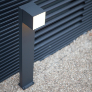Lutec Cuba - lampe de jardin - 23,7 x 11 x 75 cm - 12,2W LED inclus - IP54 - gris foncé