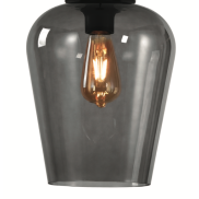 Artdelight Tombo - abat-jour en verre - Ø 23 x 27 cm - fumé
