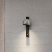 Nova Luce Lusa - applique murale - Ø 10 x 26 x 13 cm - 10W LED inclus - nickel brumeux et noir