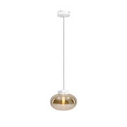 Maxlight Moonstone - lampe suspendue - Ø 45 x 150 cm - verre ambré et blanc