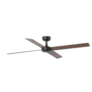 Faro Rudder L 4 - ventilateur de plafond - Ø 132 cm - noir mat et noyer foncé