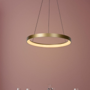 Lucide Vidal - lampe suspendue - Ø 58 x 70 cm - 50W LED inclus - or mat/laiton.