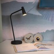 Lucide Stirling - lampe de table rechargeable - 30,5 x 14 x 47,5 cm - 3 step dimmer - 3W dimmable LED inclus - noir