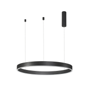 Nova Luce Motif - lampe suspendue - Ø 80 x 120 cm - 48W LED dimmable inclus - noir sable