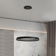 Nova Luce Ormi - lampe suspendue - Ø 60 x 150 cm - 52W dimmable LED inclus - noir sablé