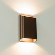 Artdelight Diaz Large - applique murale - 4 x 14,5 x 20 cm - 2 x 6W LED inclus - IP65 - bronze brossé
